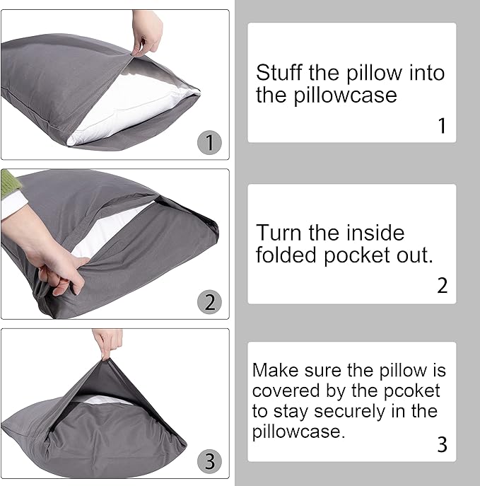 NTBAY Microfiber Toddler Pillowcases with Envelope Closure, 2 Pack 100% Brushed Microfiber Super Soft Travel Kids Nursery Pillow Cases, 14"x20" Fits Pillows Sized 12"x16" 13"x18" 14"x19", Sky Blue