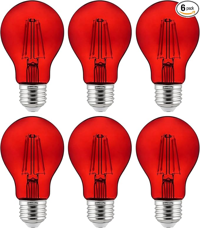 Sunlite 40943 LED Colored Filament A19 Light Bulb, 4.5 Watts, Medium E26 Base