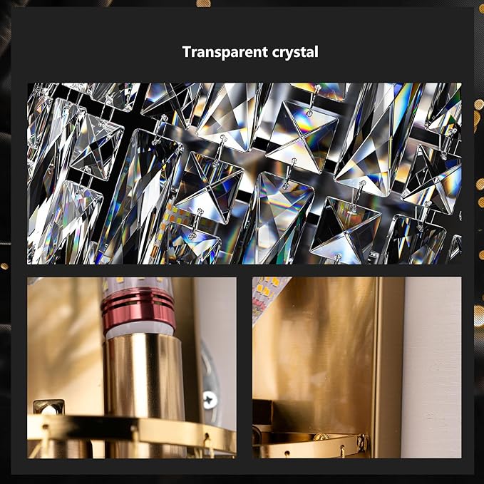Modern K9 Crystal Wall Sconce, Acrylic Crystal Drops Wall Lamp Bedside Light 3