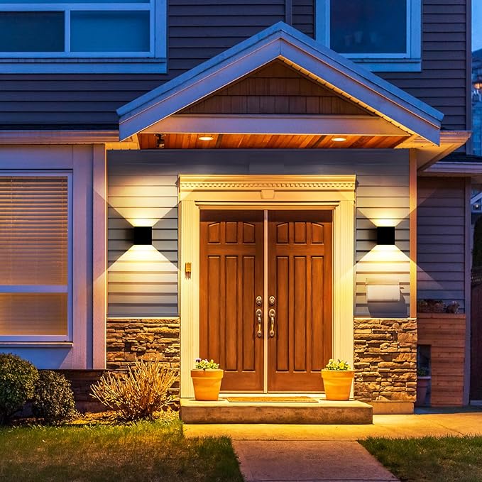 15W 1pack Led Black Outdoor Wall Sconces Light Fixtures Modern