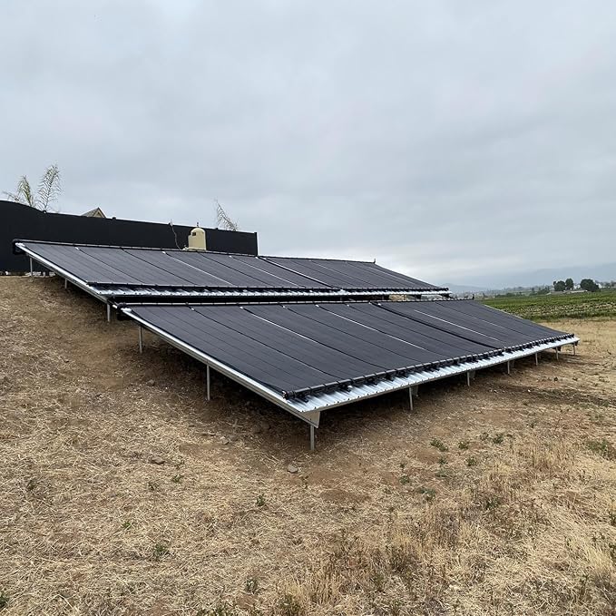 Industrial Grade Solar Pool Heater DIY Kit - Superior High-Wind Strapless Mounting System & Maximum Freeze Resistance (7-4'x7.5' / 210 Square Feet)
