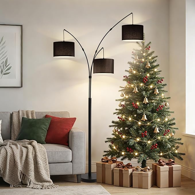 Floor lamp with Remote, 3 Light Arc Floor Lamps