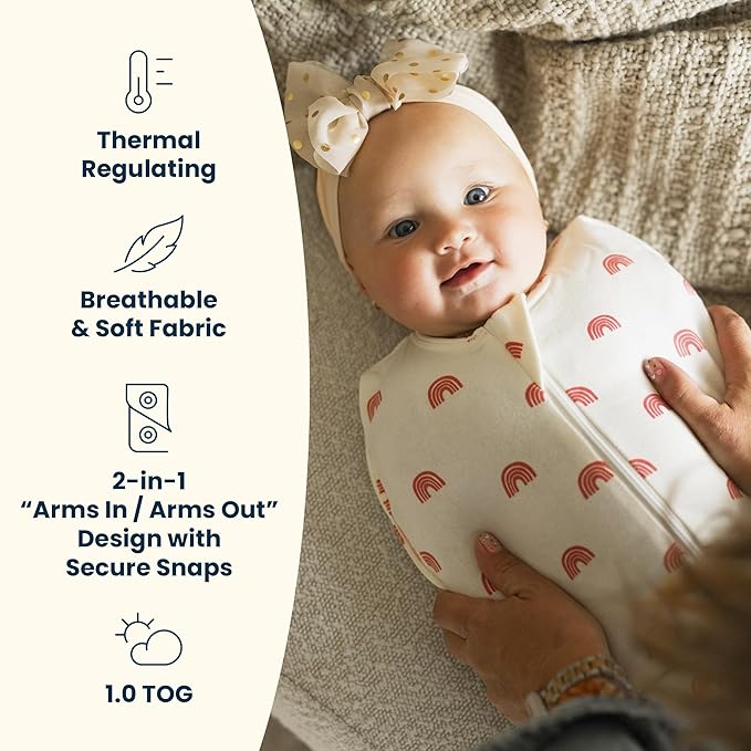 Tiny Twinkle Baby Sleep Sack 0-3 Months 1.0 TOG, Cotton & Elastane Wearable Blanket, Swaddle Transition Micro-Fleece, Machine Washable(Pink)