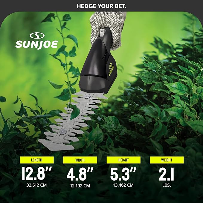Sun Joe HJ604C 7.2-Volt Cordless Grass Shears and Trimmer, Charger and Battery Included
