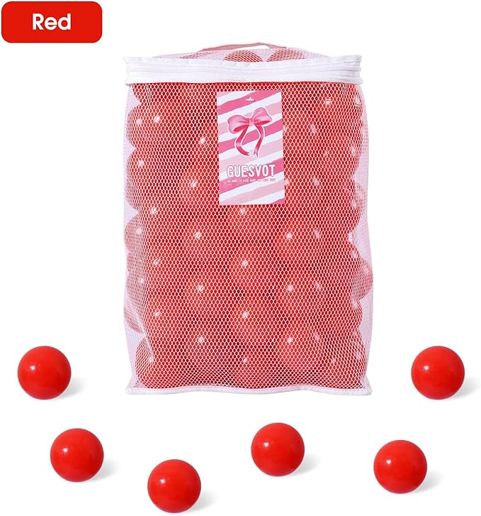 Ball Pit Balls for Kids, Plastic Refill 2.2 Inch Balls, 100 Pack, Bright Colors, Phthalate and BPA Free, Includes a Reusable Storage Bag with Zipper