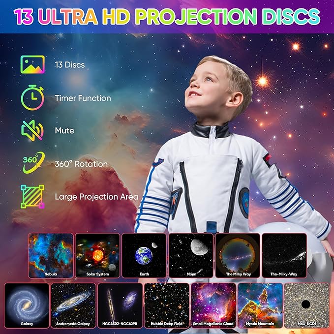Galaxy Projector, 13 in 1 HD Planetarium Star Projector