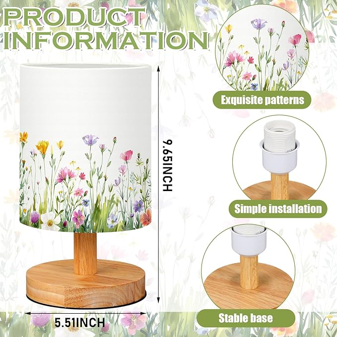 VIHOSE Wild Flower Kids Table Lamp