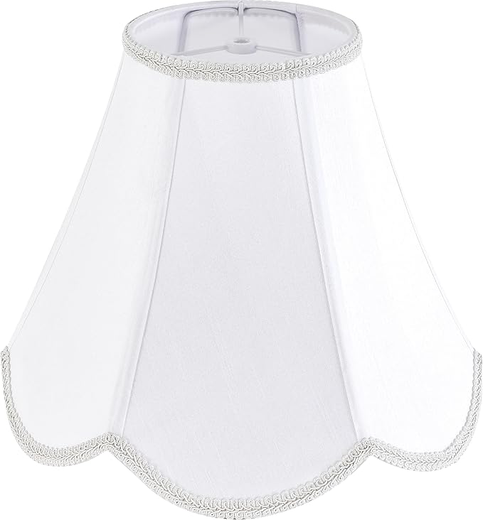 GO&SO White Lamp Shade Medium Scalloped Lamp Shades, Replacement Lampshades