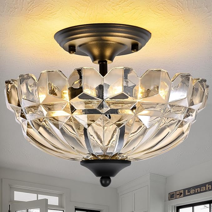 Semi Flush Mount Ceiling Light, 3-Light Kitchen Ceiling Lighting Fixtures