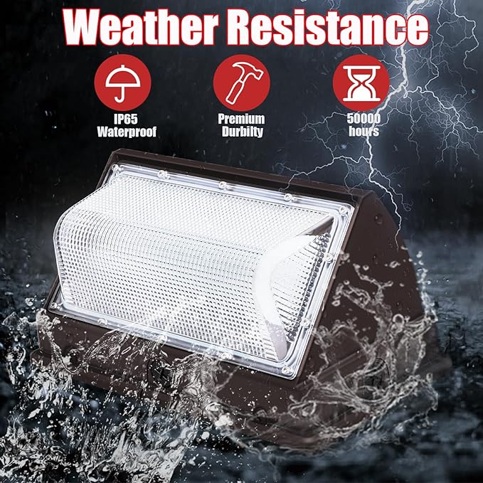 120W LED Wall Pack Outdoor, Super Bright Wallpack Lights, 5000K IP65 Waterproof