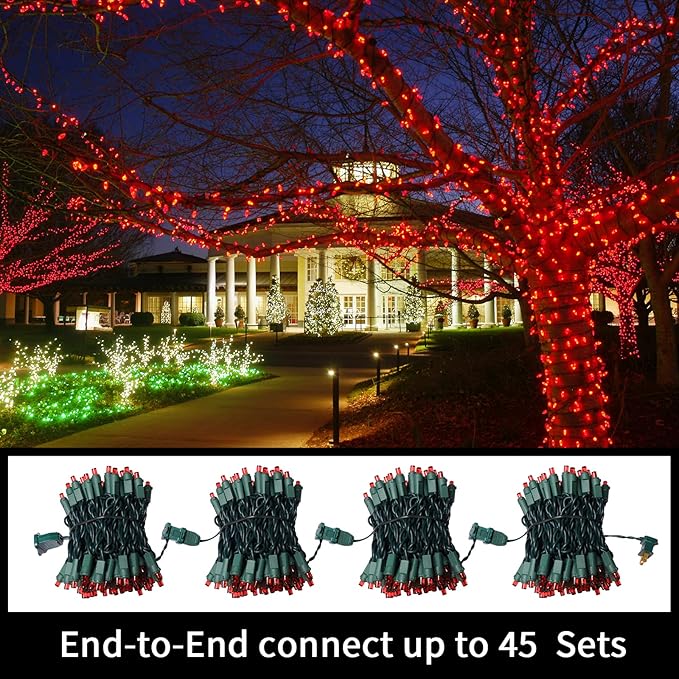 LAMPHOME 100 Count Red -String Lights
