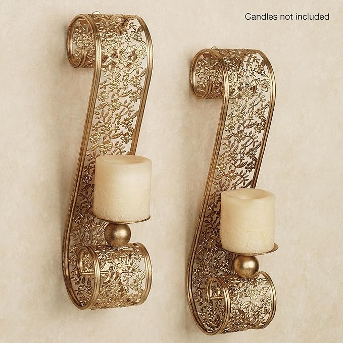 Touch of Class Classic Elegant Scrolling Diandre Metal Wall Sconce Pair
