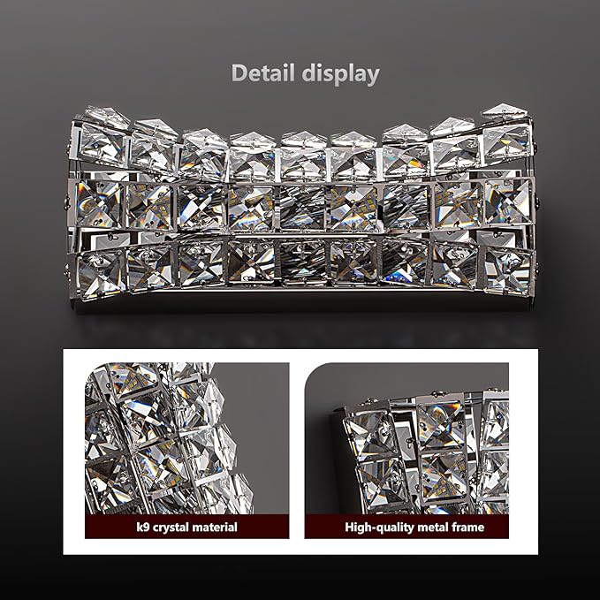 Crystal Wall Light Fixtures, Modern Chrome Wall Lamp