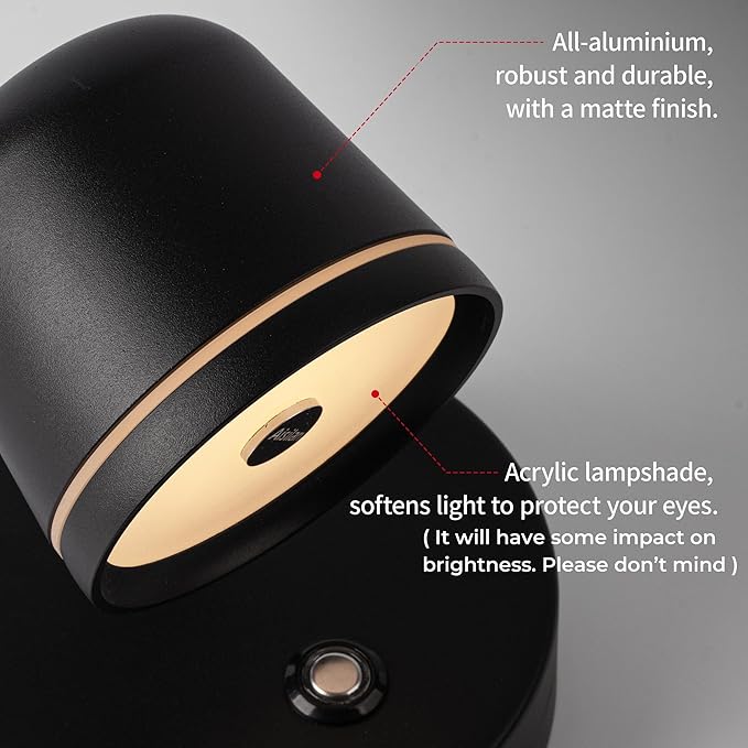 Aisilan Wall Sconce, Hardwired Touch Dimmable Wall Light