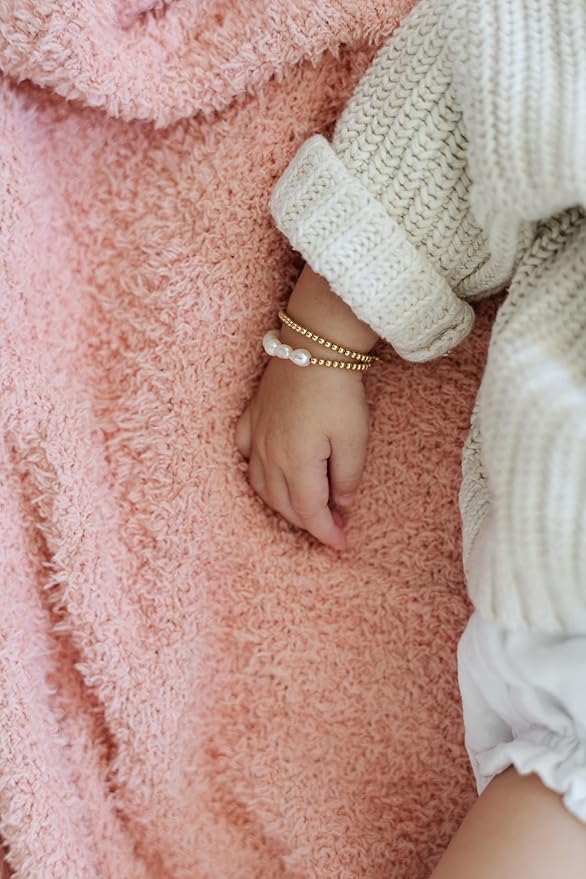SARANONI Bamboni Luxury Baby Blanket | Cozy & Soft Plush Receiving Blankets | Perfect for Girls & Infant Baby Boy Blankets | Peach - 30” x 40"