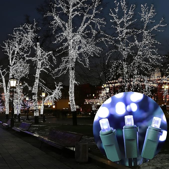 LAMPHOME 150 LED White String Lights