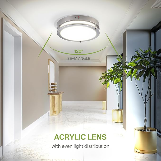 ASD LED 14" Round Flush Mount Lighting, Close to Ceiling Light Fixture | 3CCT