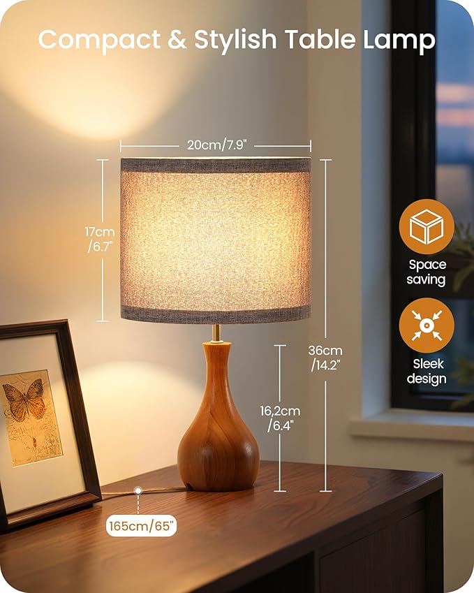 Small Table Lamp, 14.2" Cute Little Desk Lamp