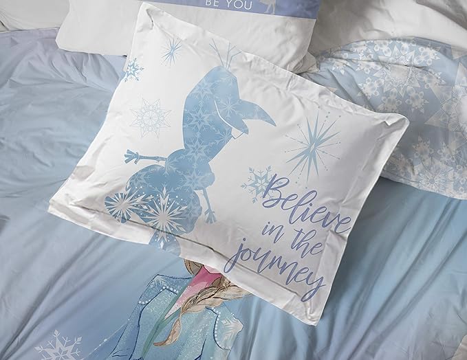 Disney Frozen 2 Elsa Color Block 7 Piece Full Bed Set - Includes Reversible Comforter & Sheet Set Bedding - Super Soft Fade Resistant Microfiber - (Official Disney Product)