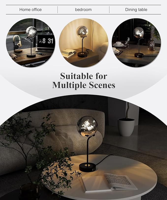 M14-2 Metro Sphere Glass Table Lamp