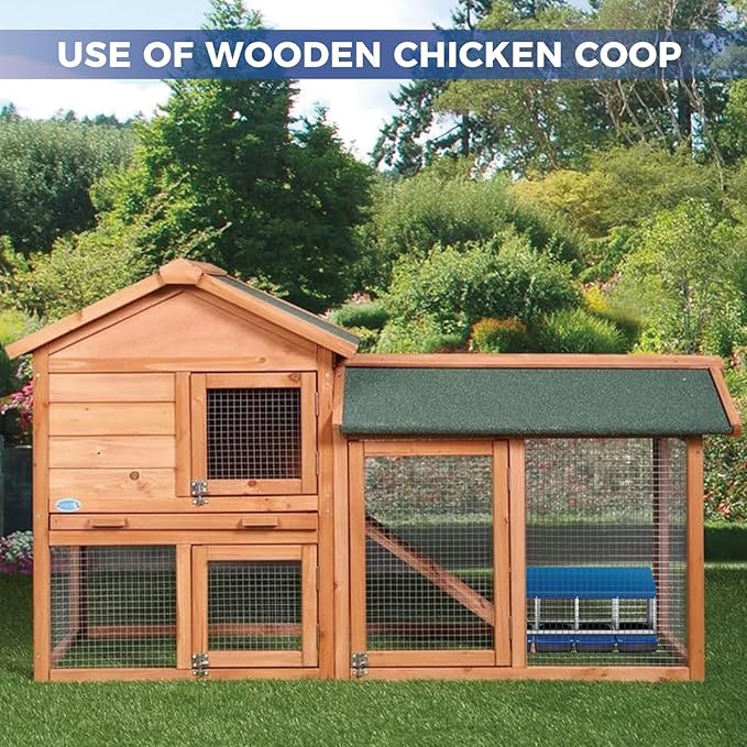 Chicken Nesting Boxes, Metal Rollaway Chicken Nest Box with Rollout Egg Collection, Removable Tray & Nesting Pads, Egg Laying Box for Chicken Coop Hens, Wall Mount or Standing, 4 Compartments, Blue