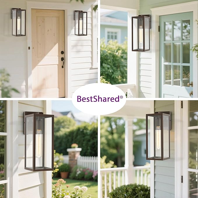 Bestshared Outdoor Wall Lantern, Anti-Rust Outdoor Wall Sconce Light Fixtures