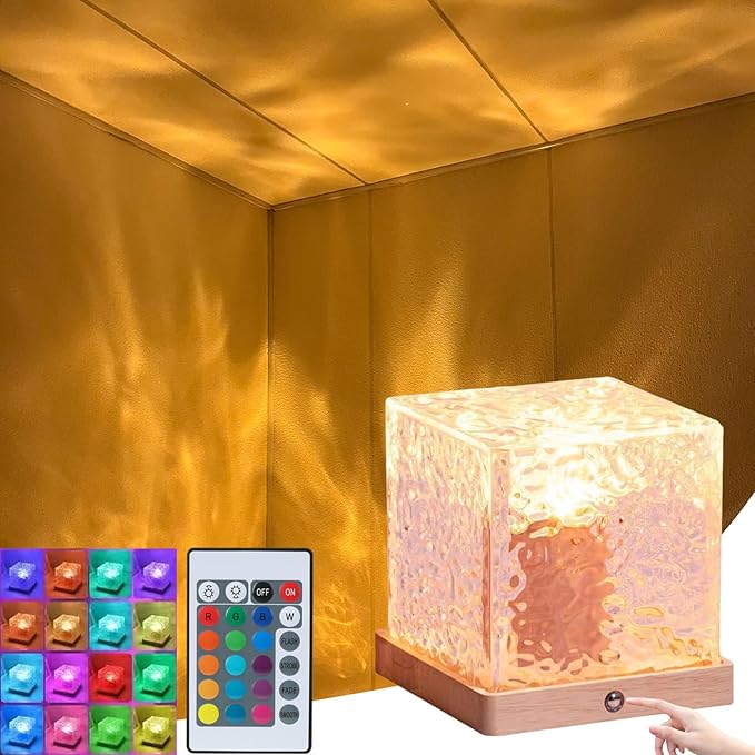 Aurora Ocean Wave Lights Projector Rechargeable, Touch Cube Color Changing Light