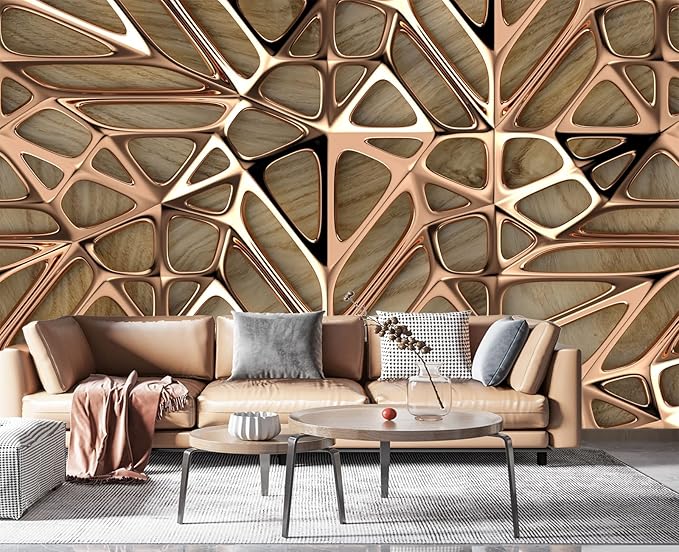 3D Metal Wall Mural Wallpaper for Bedroom 178" x 117"