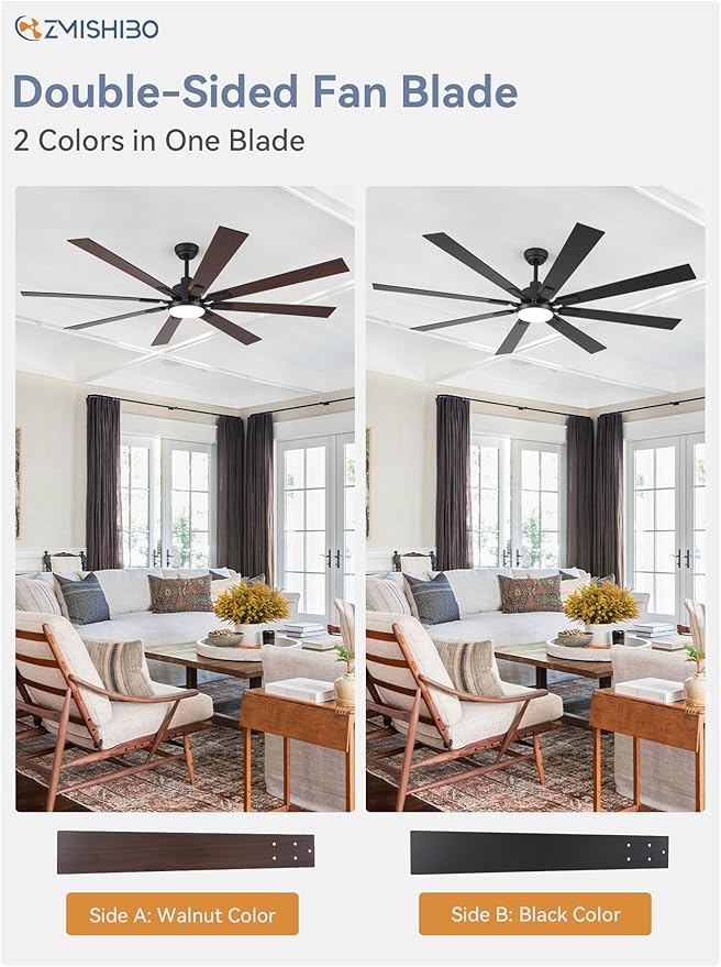 ZMISHIBO 72 inch Large Ceiling Fans