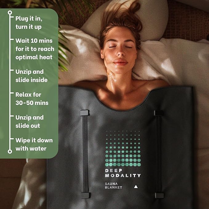 Pro M3 - Infrared Sauna Blanket | Detox, Wellbeing & Recovery | Highest Grade Materials + Jade & Tourmaline for Enhanced Therapy, Adjustable Temp 77-176°F, 6ft x 3ft (Mineral Edition)