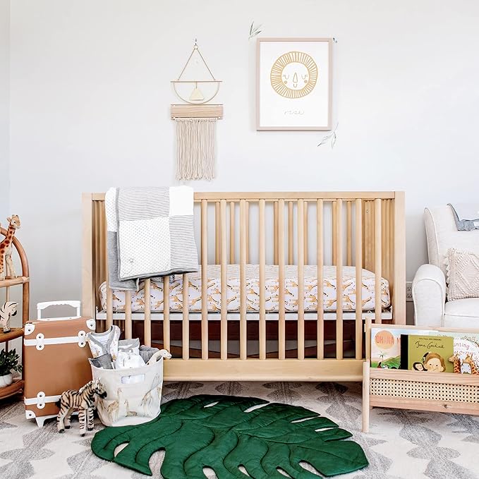 Burt's Bees Baby Reversible Blanket, Nursery, Stroller & Tummy-Time Organic Jersey Cotton Quilted Infant & Toddler Bedding