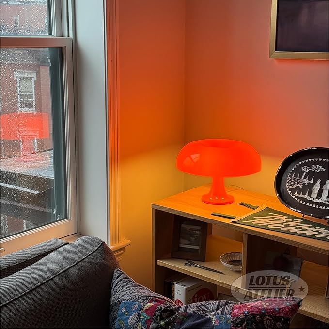 Lotus Atelier Orange Mushroom Lamp