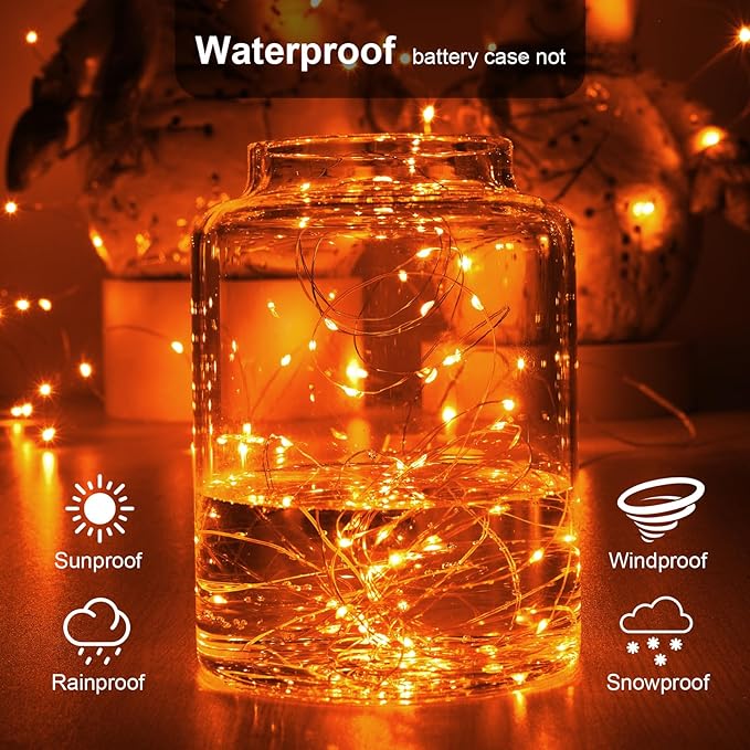 2 Pack 16.4ft Battery Operated String Lights