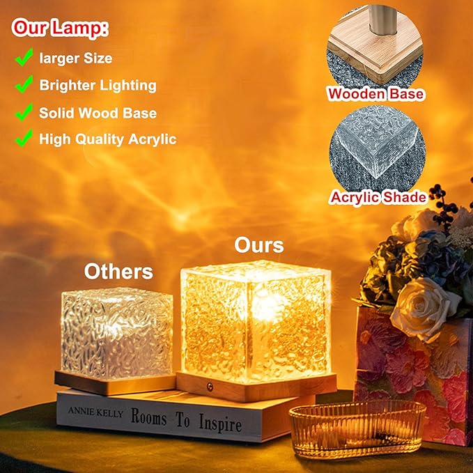 Aurora Ocean Wave Lights Projector Rechargeable, Touch Cube Color Changing Light