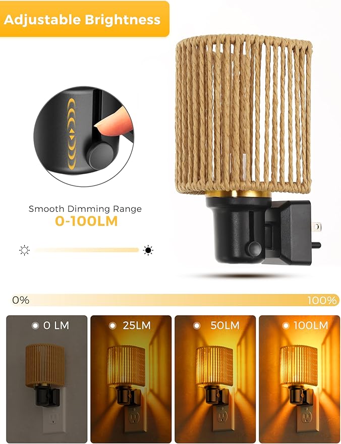 L LOHAS LED Night Lights Plug into Wall, Dimmable Night Light