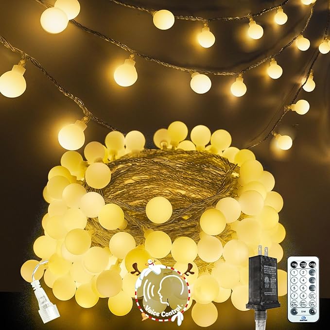 2025 New Connectable 43FT Smart Voice Controlled Christmas String Lights Indoor