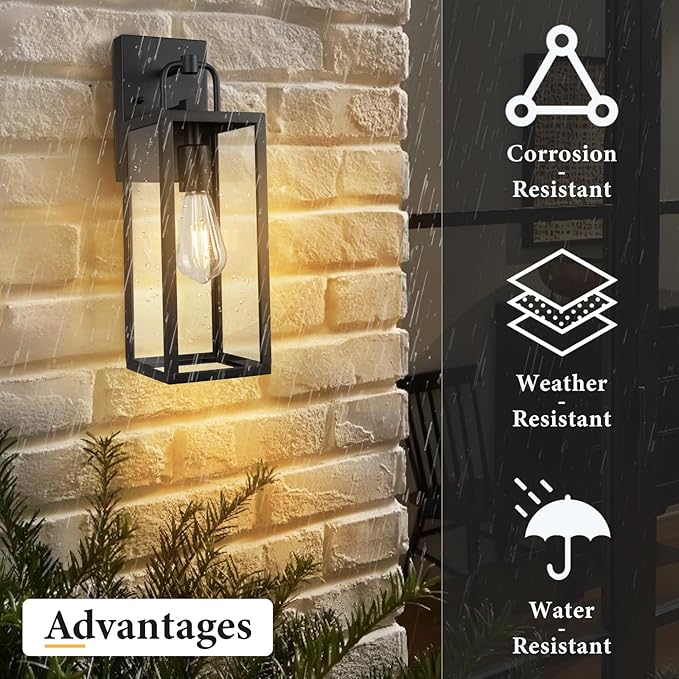 Outdoor Wall Sconce Lights, 16 Inch Tall Transitional Exterior Wall Light