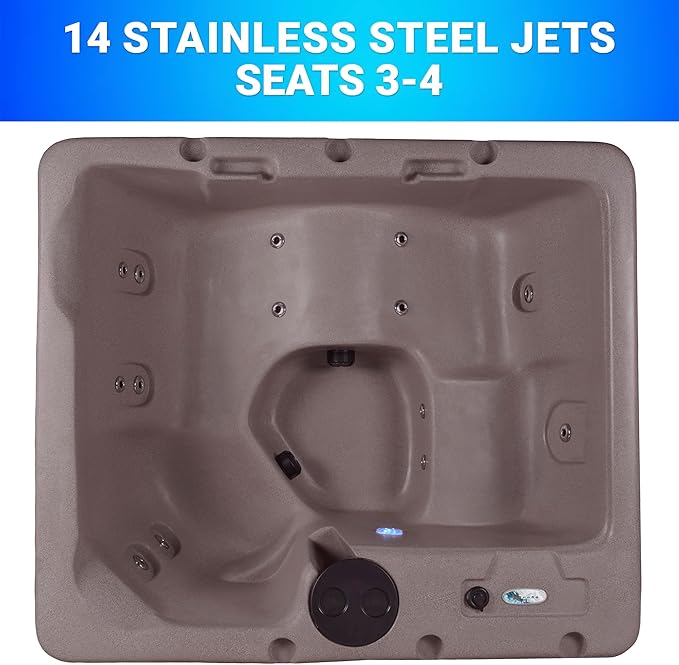 Aqualife Current Outdoor Hot Tub, Free Extras, Fits 4-Adults, Plug and Play Spa, Free Cover Included, Made in USA
