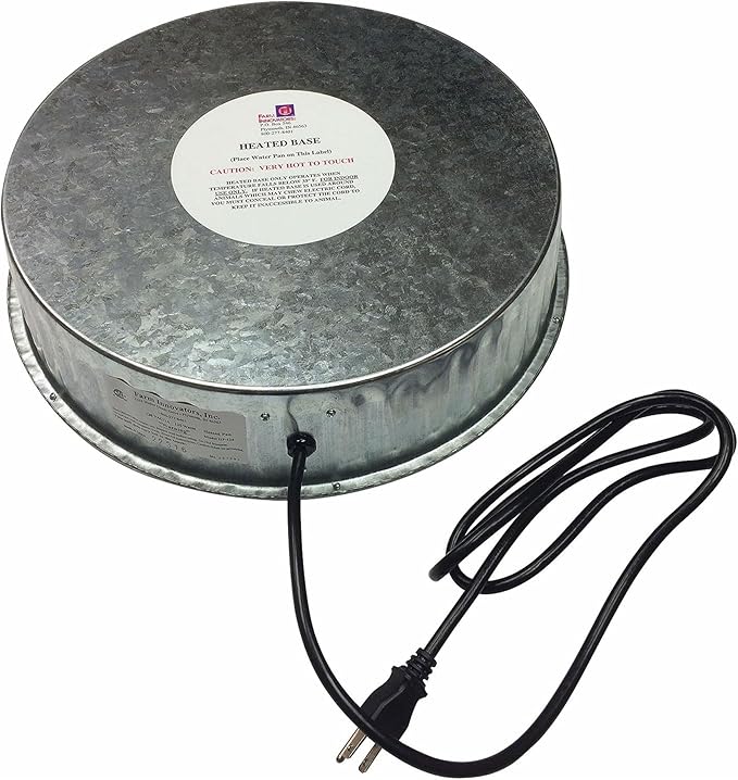 Farm Innovators 125 Watt Heated Base for Double Wall Metal Poultry Founts with 35 Degrees Fahrenheit Temperature and Below, 2 Pack, Metallic