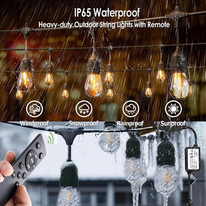 1-Pack 150 ft Outdoor String Lights
