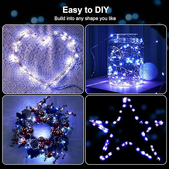 2 Pack 16.4ft Battery Operated String Lights