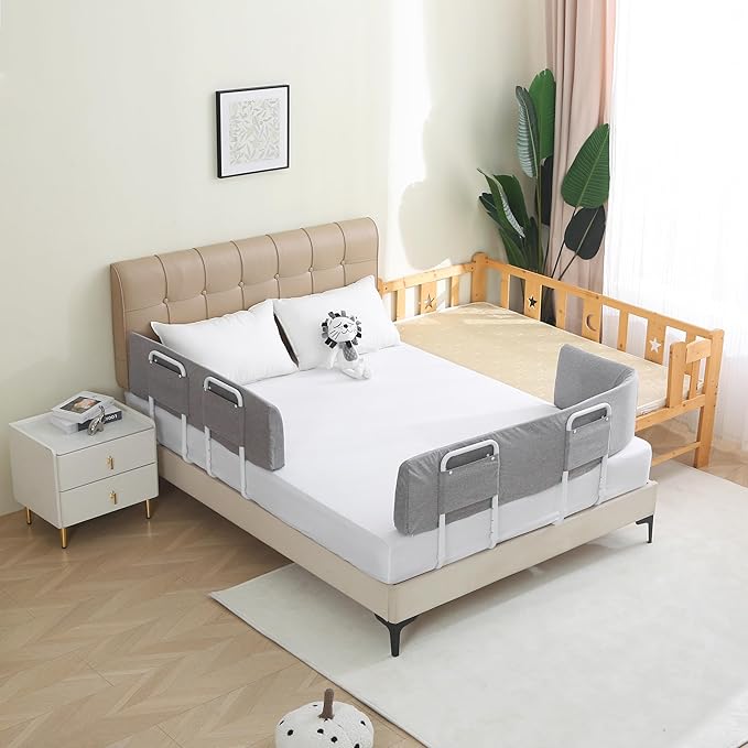 Bed Guard Rail for Toddlers, 43inch Foam Padded Side Rail for Queen King Twin Full Size Bed, Bedrail for Toddler, Kids Cosleep Bed Railing