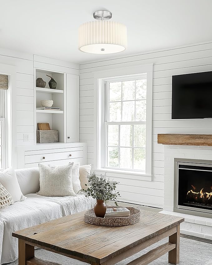 Semi Flush Mount Ceiling Light, 3-Light 12.5" Ceiling Light Fixture