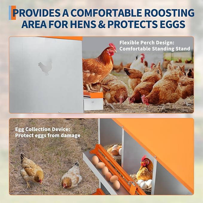 8 Compartment Chicken Nesting Box, Nesting Boxes for Chickens, Chicken Laying Boxes to Protect Eggs, Easy to Clean