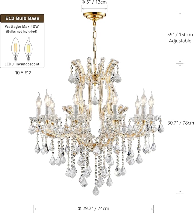 Modern Gold Crystal Chandelier Lighting