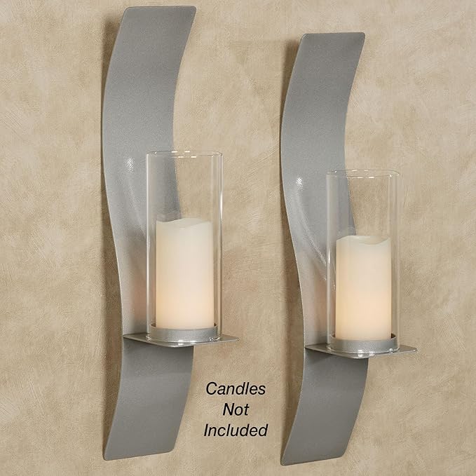 Sinuous Wall Sconce Pair Silver