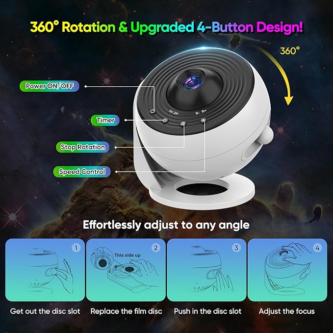 Star Projector, Upgraded 13 in 1 HD Planetarium Galaxy Projector
