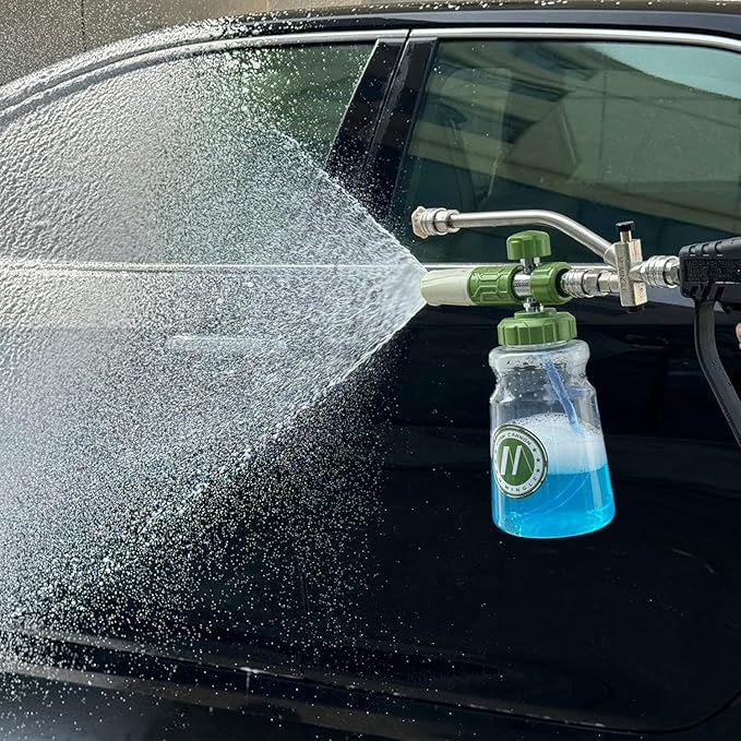 M MINGLE Foam Cannon for Pressure Washer with Dual-Connector Tool - Dual Lance Pressure Washer Wand for Adjustable Soap Cannon - M22 and 1/4" Quick Connect - 3600 PSI