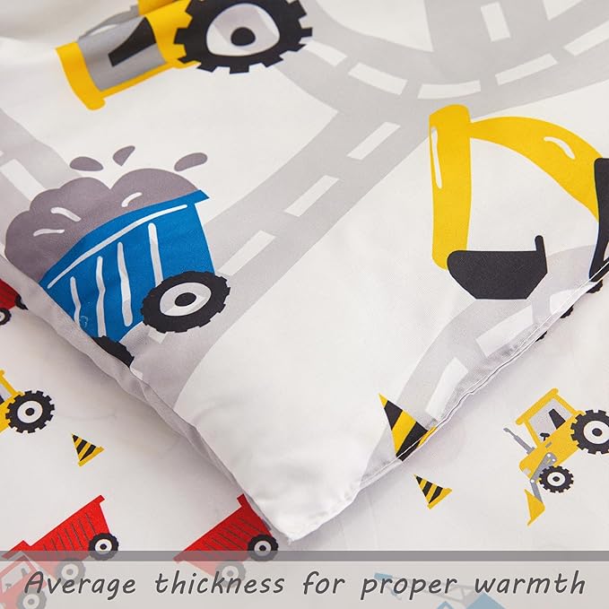 Viviland Boys Car Toddler Comforter Sets, Soft Toddler Bedding Set, Microfiber Toddler Bed Set, Truck