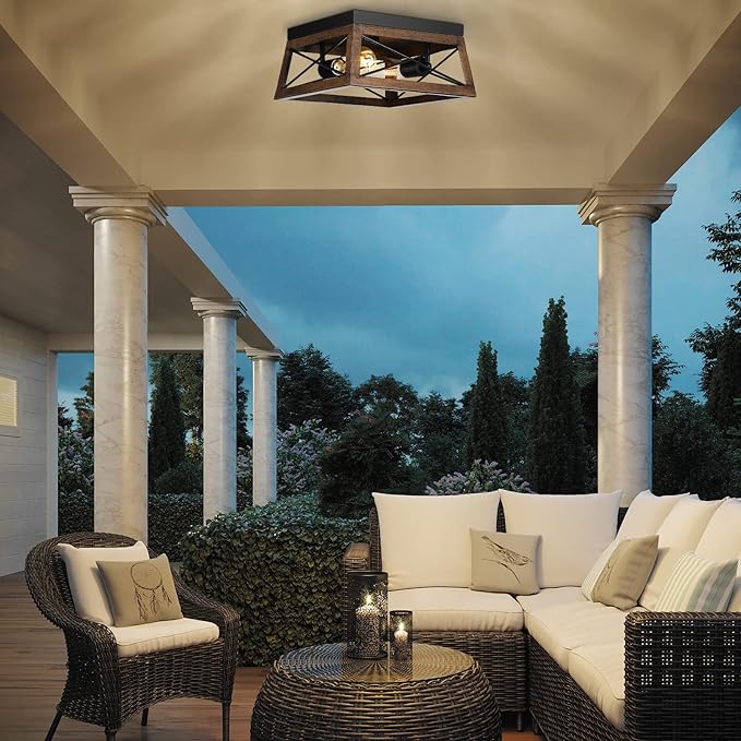 DEWENWILS Farmhouse Flush Mount Ceiling Light